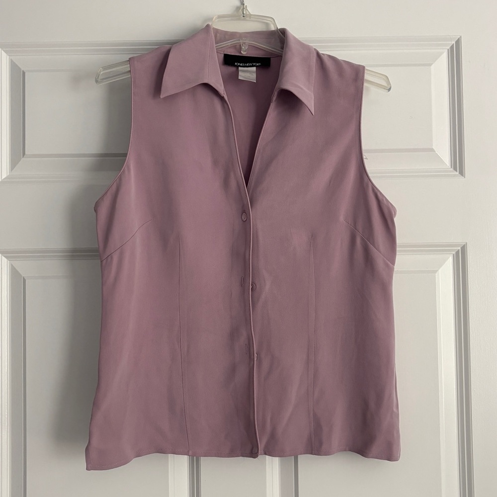 Jones New York Purple Fitted Button Down Shirt
